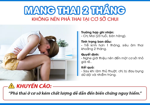 Thai 2 tháng cần thăm khám trước khi tiến hành phá thai.